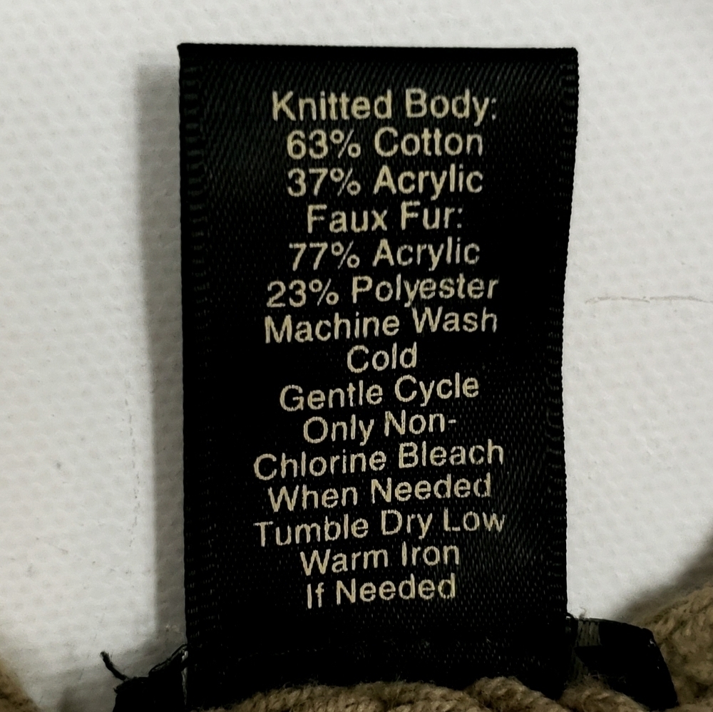 Ann Taylor Factory open front faux fur knit vest M - Picture 6 of 9